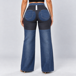 Medium Blue jeans, Worn inside out